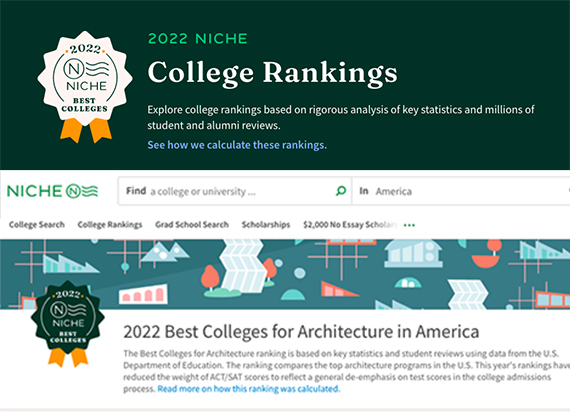 美国高校版大众点评：NICHE 2022 美国最佳建筑学院大学排名